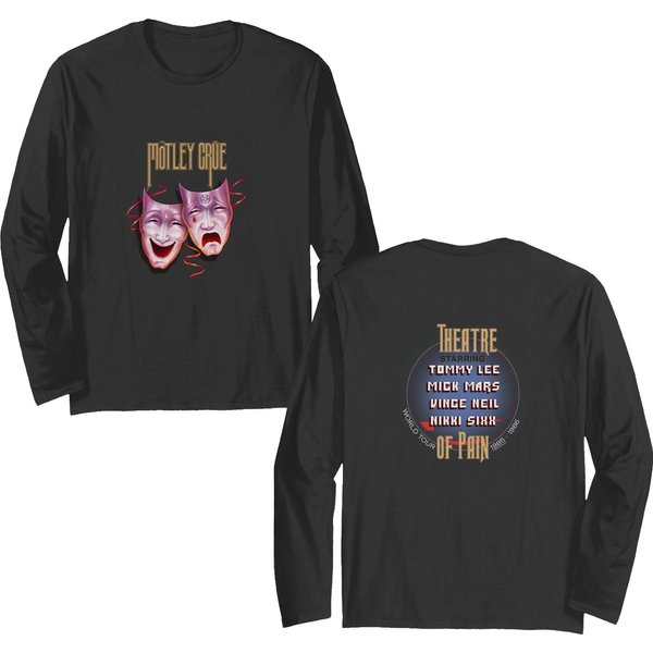 Vintage 1985 Motley Crue Theatre Of Pain World Tour Double Sided Unisex Double Sided Long Sleeves