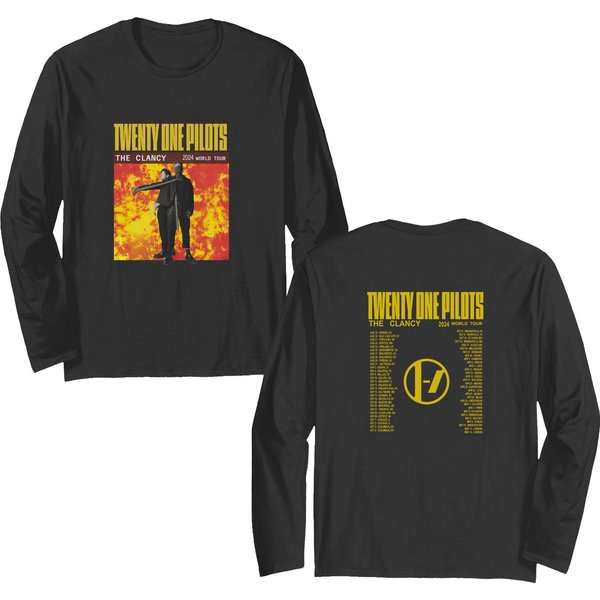 Pilotss Band 2024-2025 Clancy World Tour Double Sided With Dates Unisex Double Sided Long Sleeves
