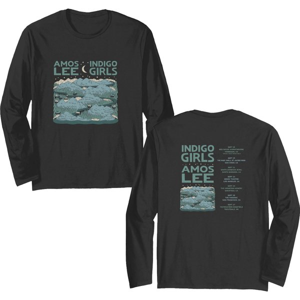 Indigo Girls And Amos Lee 2024 Tour Double Sided Long Sleeves, Indigo Girls Band Fan Double Sided Long Sleeves-image