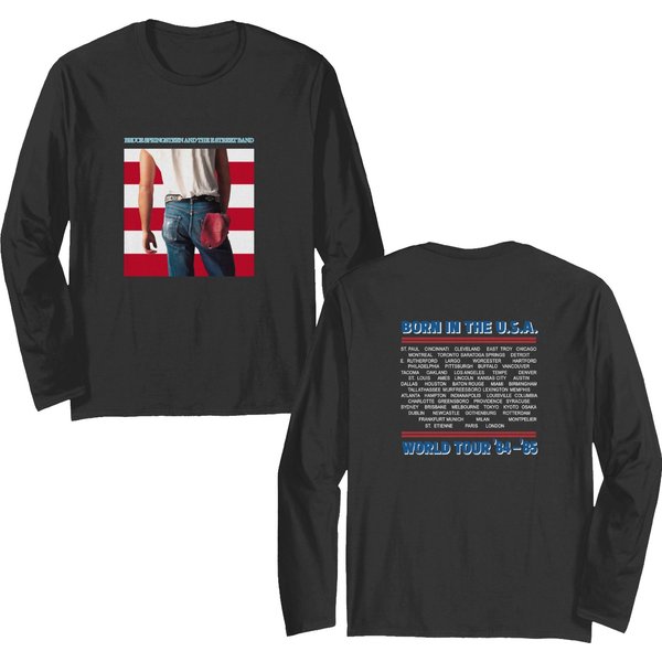 Bruce Springsteen Born In The Usa World Tour ’84-’85 Bootleg Vintage Double Sided Long Sleeves