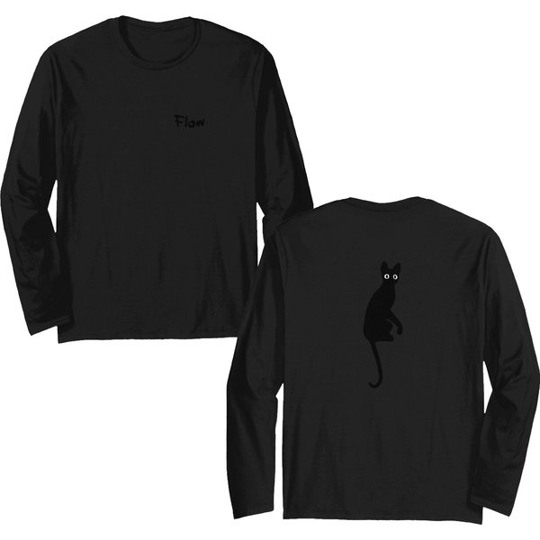 Flow Movie Cat Double Sided Long Sleeves For Friend Flow Cat White Double Sided Long Sleeves Cat Double Sided Long Sleeves-image