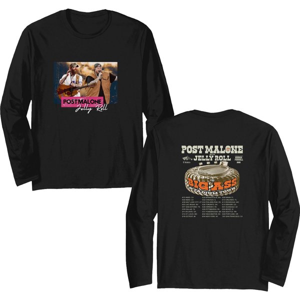 Post Malone Vs Jelly Roll Tour 2025 Double Sided Long Sleeves-image