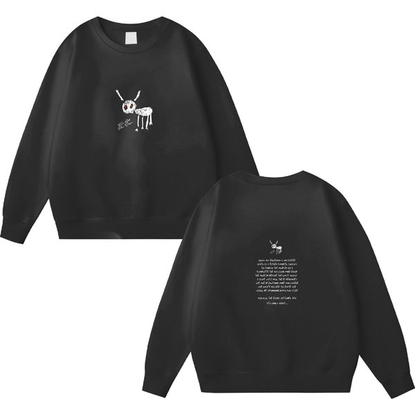 Rapper Drake For All The Dogs Letter Double Sided Sweatshirts | Men's Hip Hop Vintage Pullover