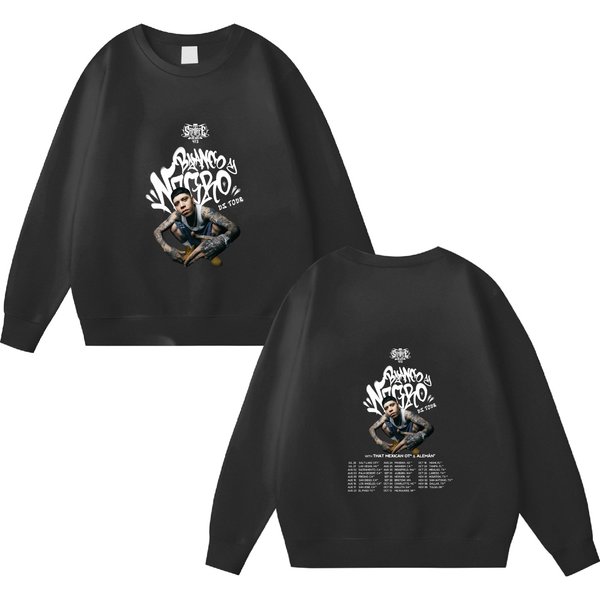 Santa Fe Klan - Blanco Y Negro Us Tour 2024 Double Sided Sweatshirts-image