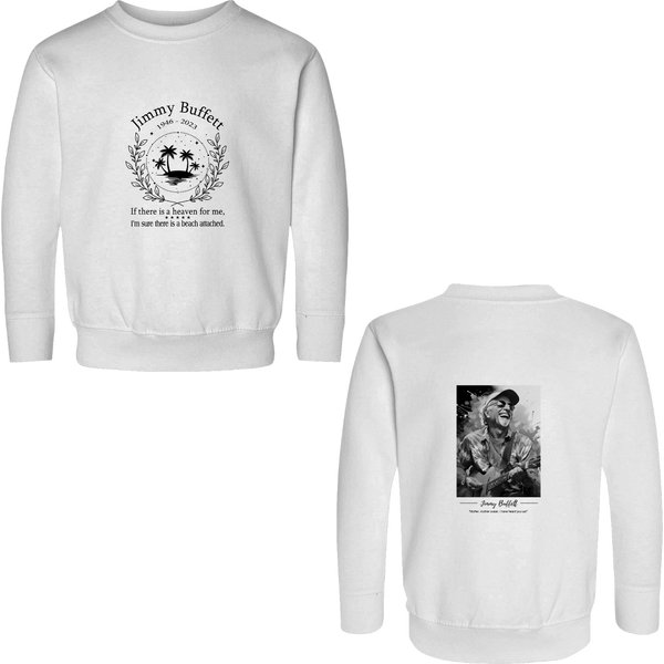 Vintage Jimmy Buffett Memorial Double Sided Sweatshirts, Trop Rock Beach, Beach Lover Fins Up-image