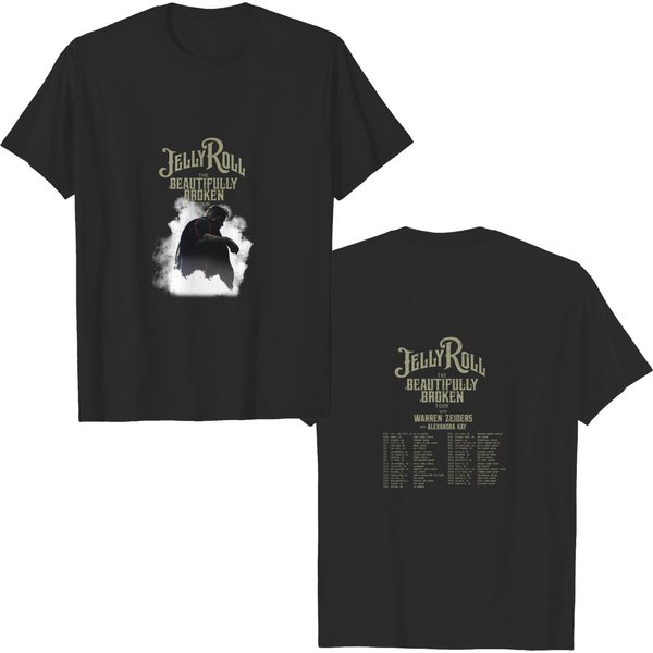 Jelly Roll Beautifully Broken Tour T-Shirt 2024-image