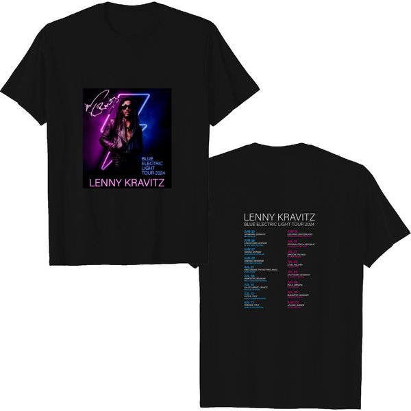 Lenny Kravitz Electric Blue Light Tour 2024 Signature Shirt-image