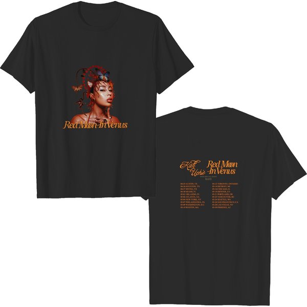 Reggaeton Kali Uchis Double Sided T Shirts, Red Moon In Venus Tour Kali Unchis-image