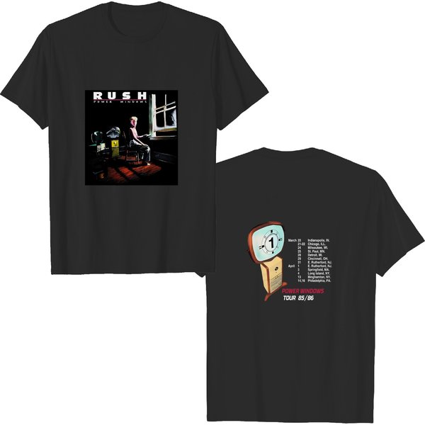 Sale!! Rush Power Windows Tour 1985 T-Shirt Black Band Concert 80S Gift Usa. All-image