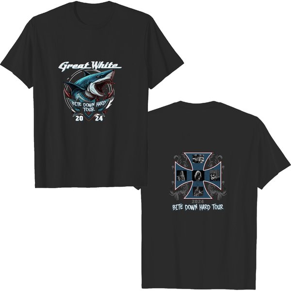 Vintage Great White Bite Down Hard Tour 2024 T-Shirt-image