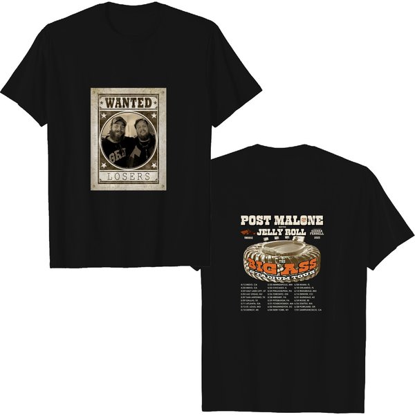 Post Malone &Amp; Jelly Roll, 2025 Tour Double Sided T Shirts-image