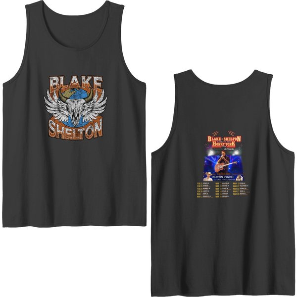 Blake Shelton 2024 Back To The Honky Tonk Tour Double Sided Tank Tops-image