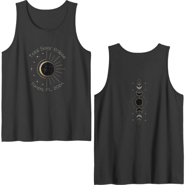 Total Solar Eclipse Double Sided Tank Tops, Path Of Totality Double Sided Tank Tops, Countdown To Totality-image