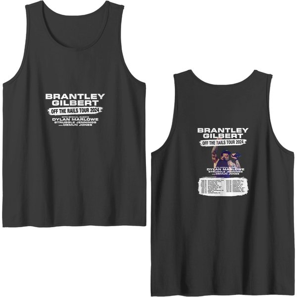 Brantley Gilbert Off The Rails Tour 2024 Double Sided Tank Tops-image