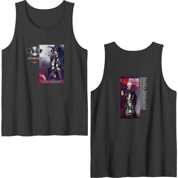W.A.S.P The 40Th Never Stops World Tour 2023 Double Sided Tank Tops-image
