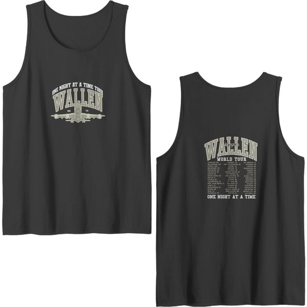 Wallen Western - One Thing At A Time Tour Double Sided Tank Tops, One Thing At A Time Merch Double Sided Tank Tops-image