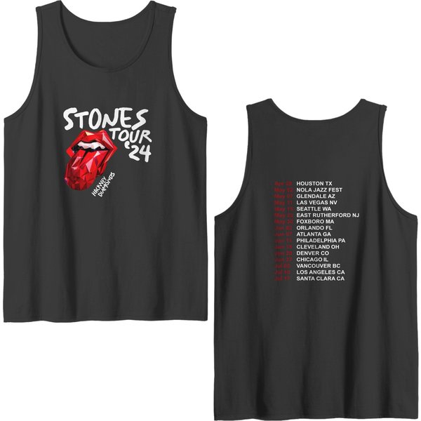 The Stones Diamonds Tour 2024 Double Sided Tank Tops, Hackney Double Sided Tank Tops, Fan Gift-image