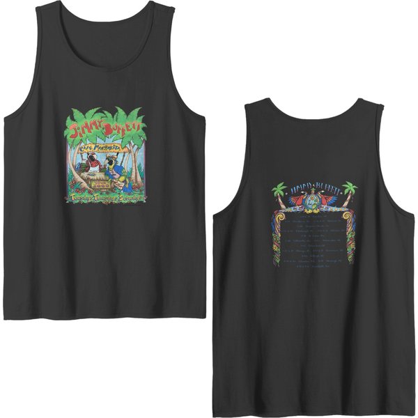 Vintage Jimmy Buffett Tour Double Sided Tank Tops-image