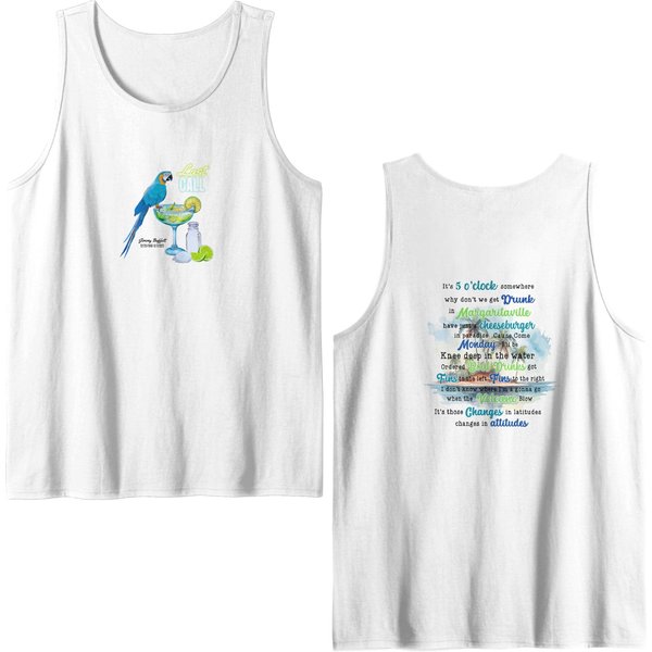 Jimmy Buffett Double Sided Lyrics Tank Tops-image