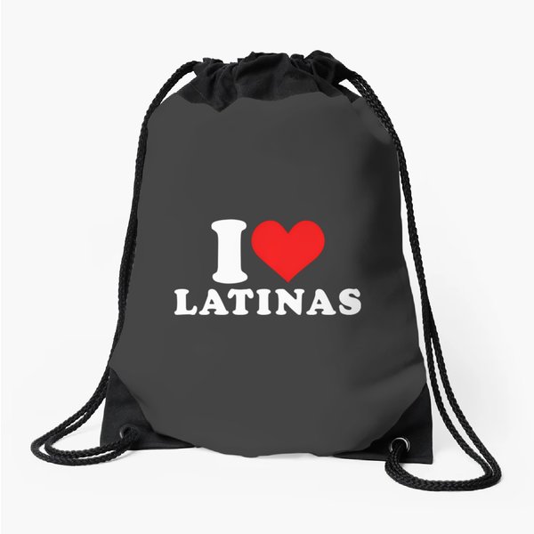 I Love Latinas Heart Love Latinas Sweat Drawstring Bags-image