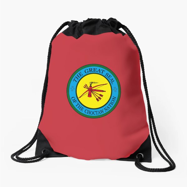 The Great Seal Of Choctaw Nation Of Oklahoma Drawstring Bags-image