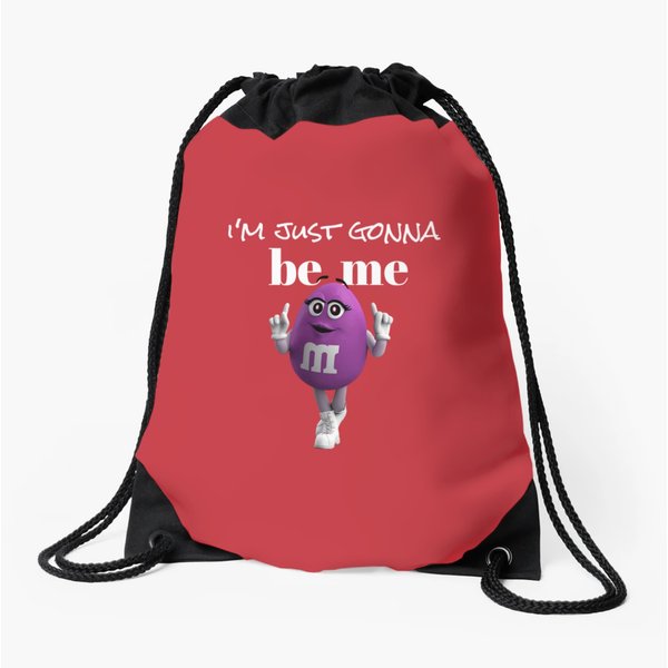 Purple M&M Drawstring Bags - I'm Just Gonna Be Me, Great Gift For Men-image