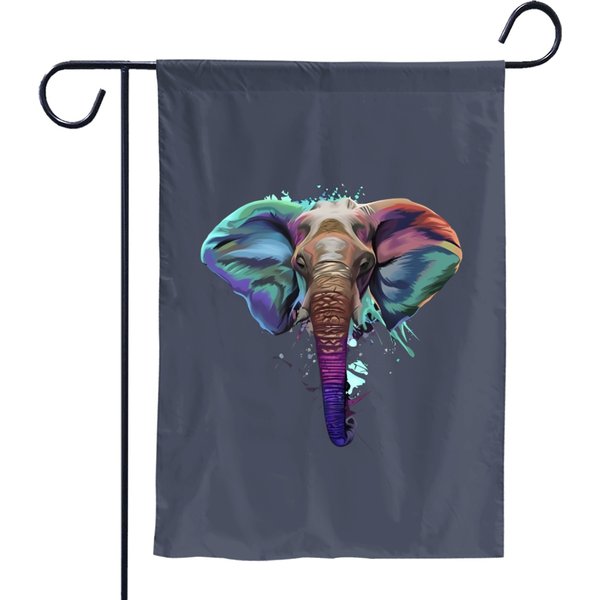 Splash Art Elephant Garden Flags