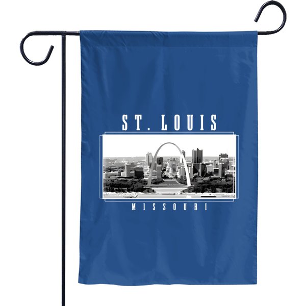 St. Louis Missouri Vintage Skyline Black & White Pullover Garden Flags-image