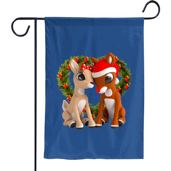 Clarice &Amp; Rudolph - Rudolph The Red Nosed Reindeer - Garden Flags-image
