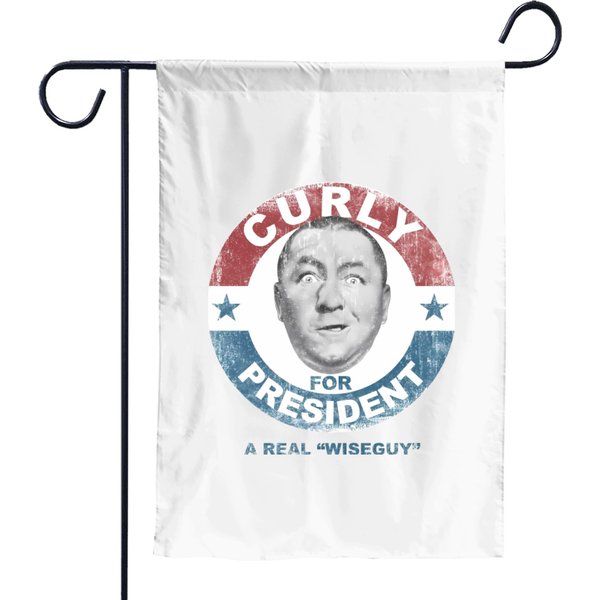 Three Stooges Curly For President Garden Flags