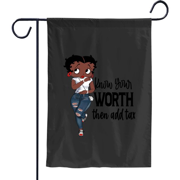 Betty Boop Blue Jean Know Your Worth Garden Flags-image