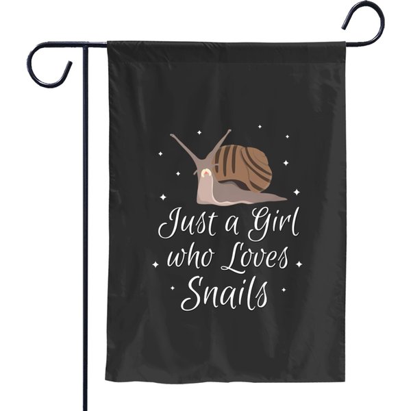 Womens Just A Girl Who Loves Snails Slug Garden Flags-image