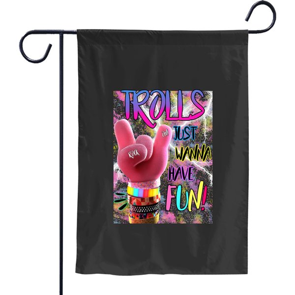 Trolls Just Wanna Have Fun Garden Flags-image