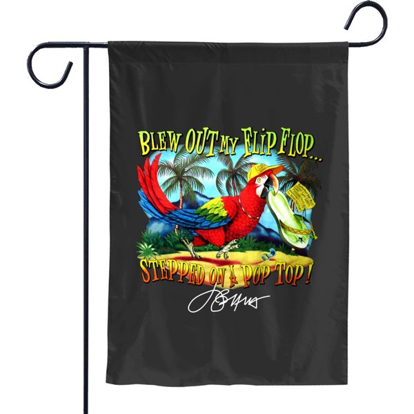 Vintage Jimmy Buffett Margaritaville Las Vegas Garden Flags, Blew Out Parrot My Flip Fl