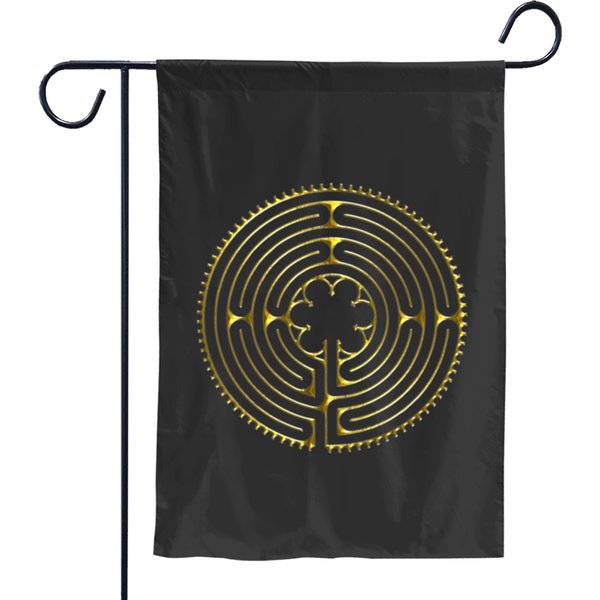 Labyrinth Chartres Gold ★ Spiritspread Garden Flags-image