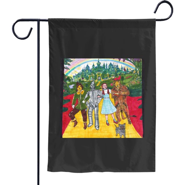 Wizard Of Oz- Yellow Brick Road Graphic Dress Garden Flags-image