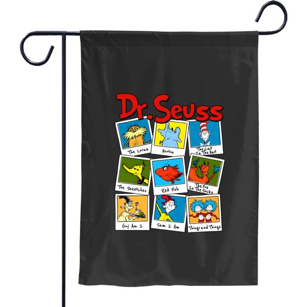 Dr. Seuss Cartoon Characters Garden Flags For Reading Day-image
