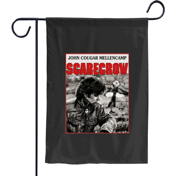 Vintage 1985 John Cougar Mellencamp Scarecrow Promo Garden Flags - 80S John Cougar Graphic Album Promo Garden Flags-image