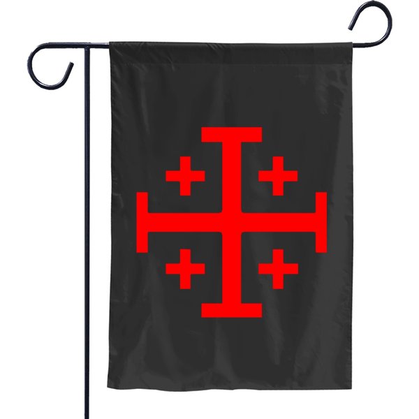 Jerusalem Cross - Red - No Background Garden Flags-image