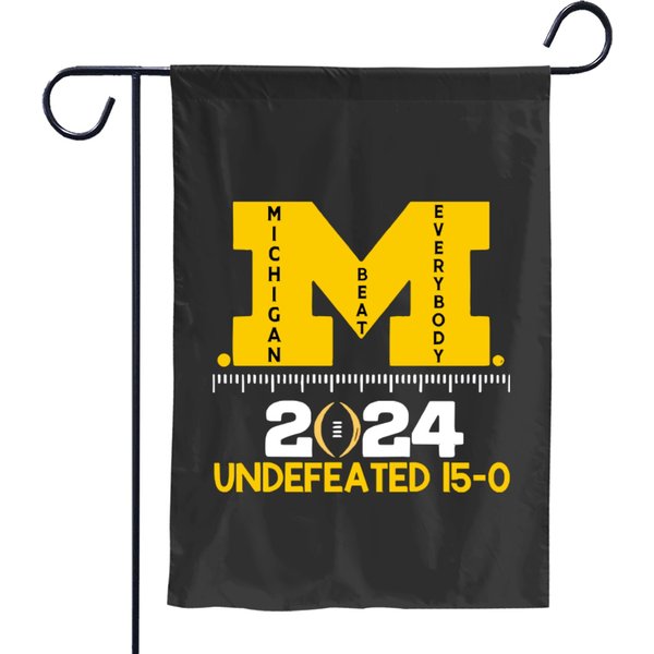 Michigan Wolvesrines Logo National Champions 2024 Undefeated 150 Garden Flags-image