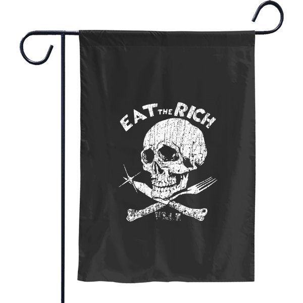 Vintage Eat The Rich 1978 Skull Garden Flags-image