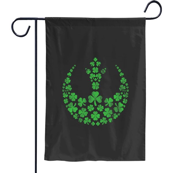 Star Warsss Rebel Alliance Green Shamrocks St. Patricks Day Garden Flags