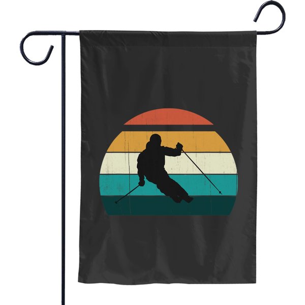 Mountain Skiing Downhill Skis Skis Slope Garden Flags-image