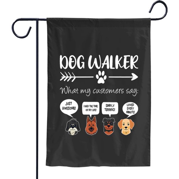 Funny Cute Dog Faces Garden Flag For Dog Walkers-image
