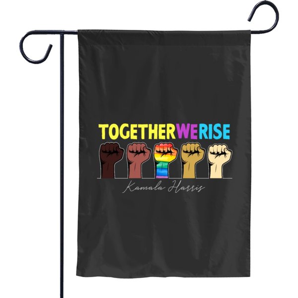 Kamala Harris. Together We Rise. Perfect Blm Fist Garden Flags