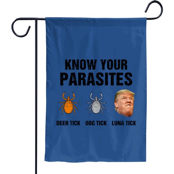 Know Your Parasites Garden Flag - Deer Tick, Dog Tick, Luna Tick