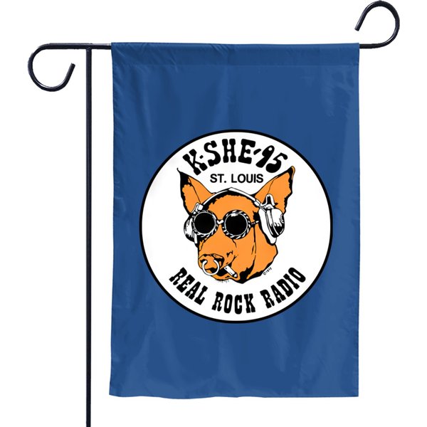 Kshe 95 Real Rock Radio Station St. Louis Area Print Trucker Hat Garden Flags-image