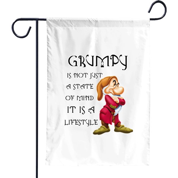 Grumpy Dwarf Zipped Garden Flags-image