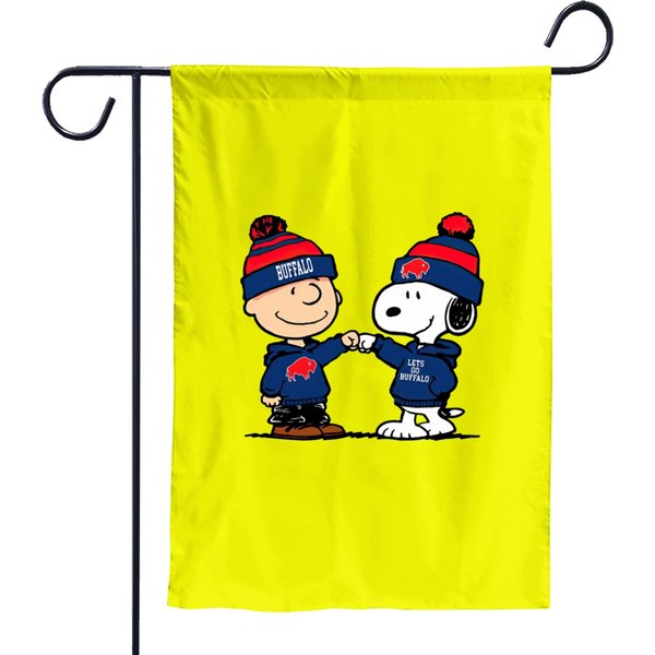 Bills Pals Charlie Brown And Snoopy Garden Flags-image