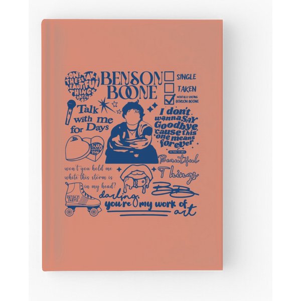 Benson Boone Doodle Art Fireworks And Rollerblades World Tour 2024 Concert Hardcover Journal-image